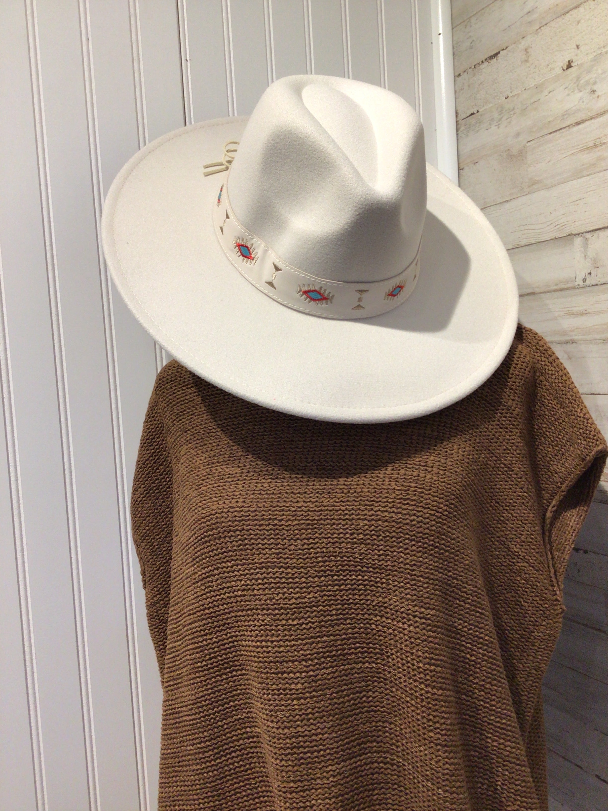 Felt Western Hat w/ Aztec Hat Band