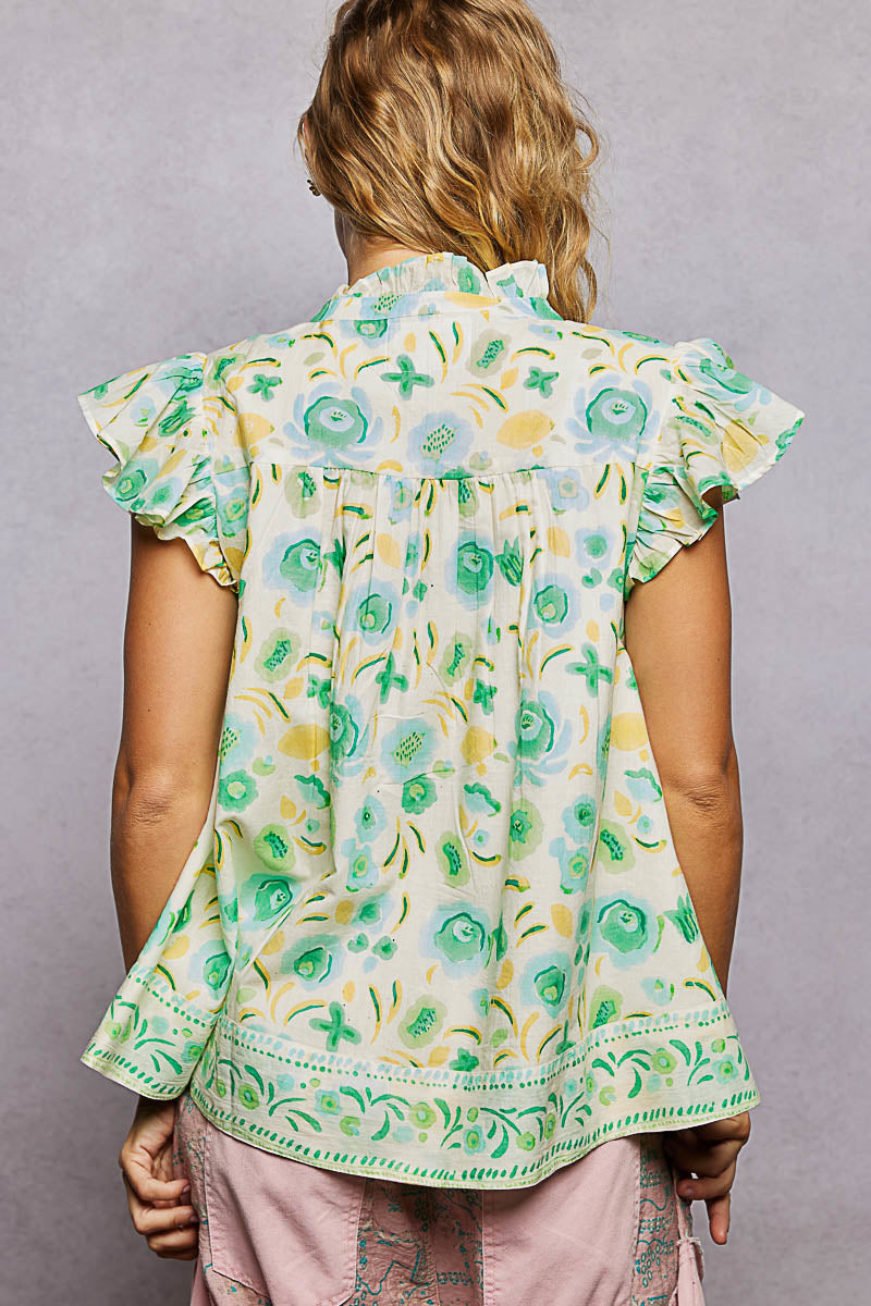 POL SMQ E28 Floral Soft Drape Blouse