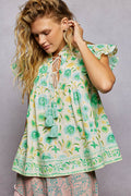 POL SMQ E28 Floral Soft Drape Blouse