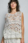 POL SMC271 Cream Relaxed-fit Floral Tank