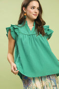 Umgee C6076 Blouse with Ruffles
