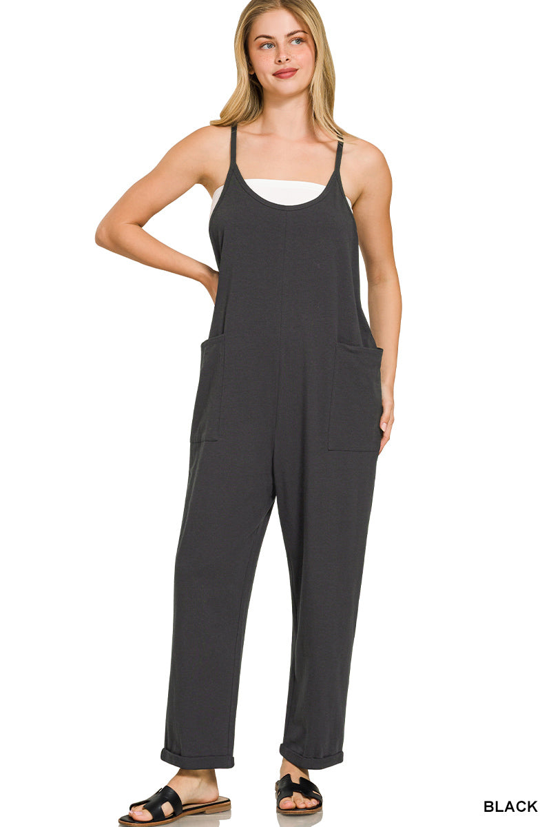 Zenana Spaghetti Strap Pocketed Jumpsuit CP-3363A5