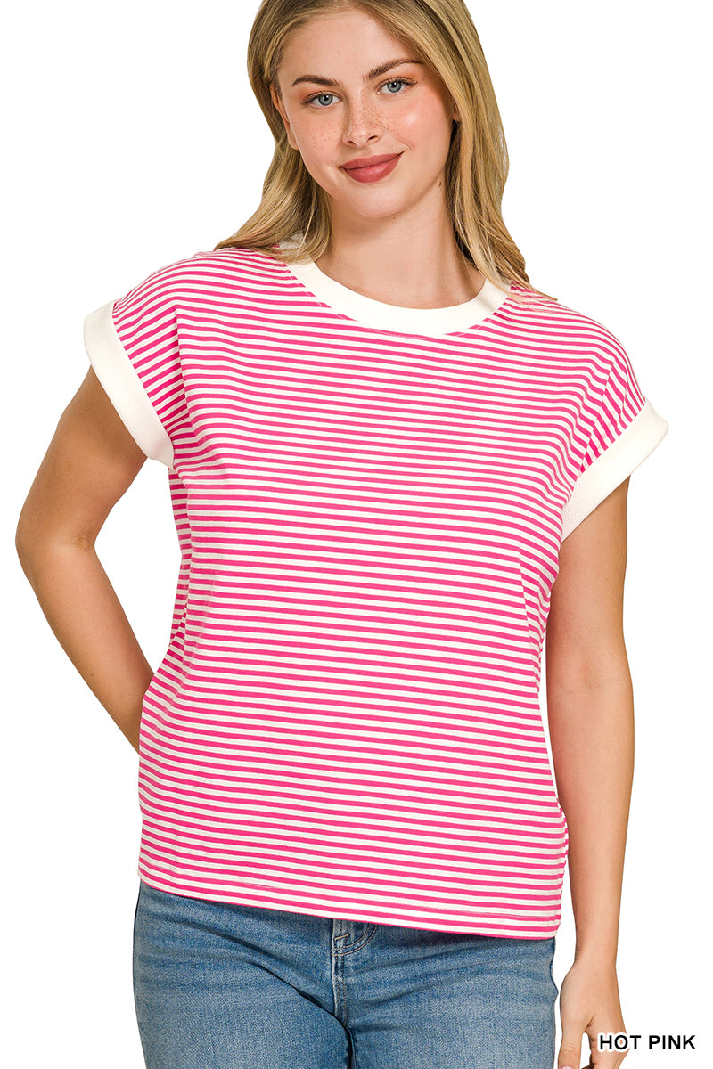 Zenana Rib Banded Top CT-3532Y