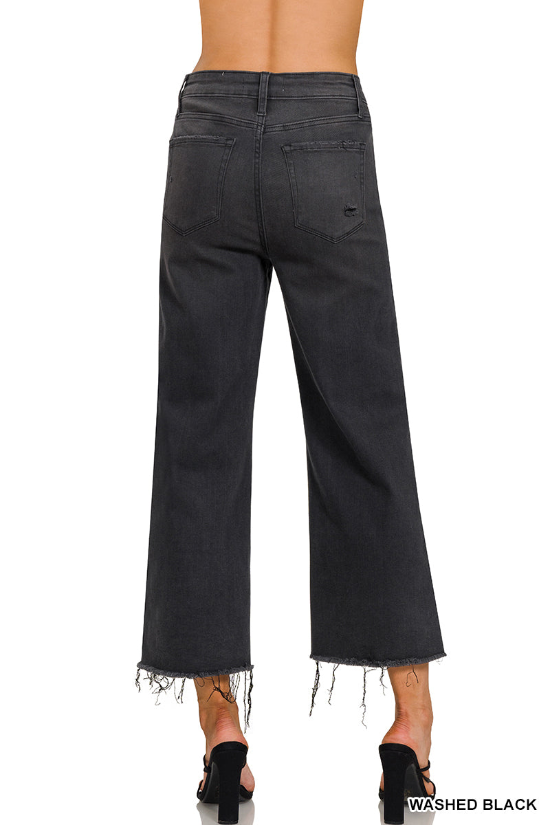 Zenana Black Cropped Pants DTP-1638BW