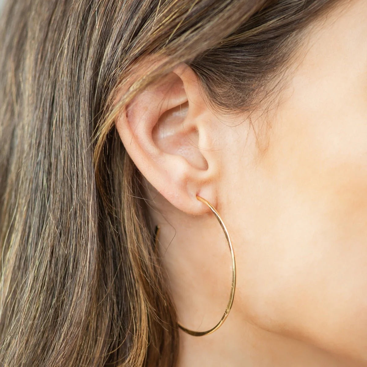 Splendid Iris Large Textured Delicate Hoops, E7888