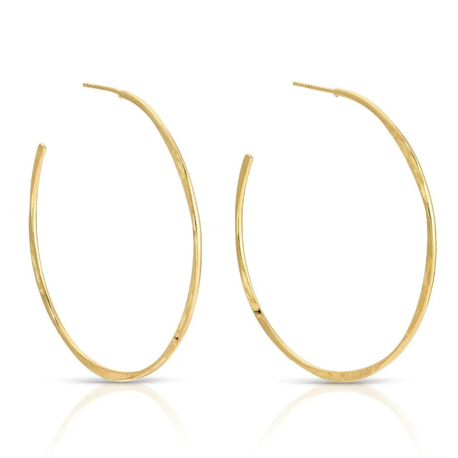 Splendid Iris Large Textured Delicate Hoops, E7888