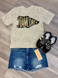 GAME DAY w/ Glitter on Leopard Tee TTT