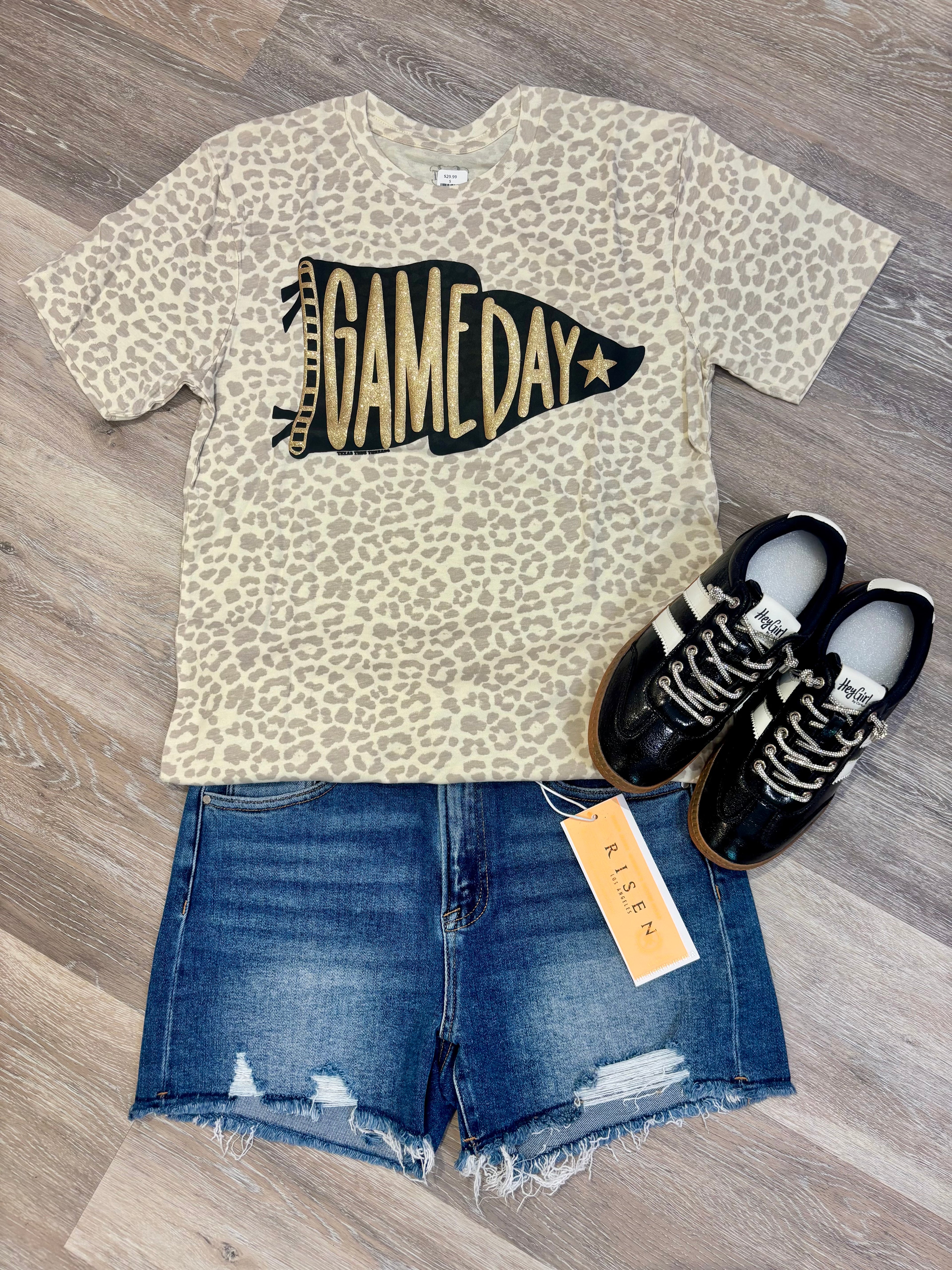 GAME DAY w/ Glitter on Leopard Tee TTT