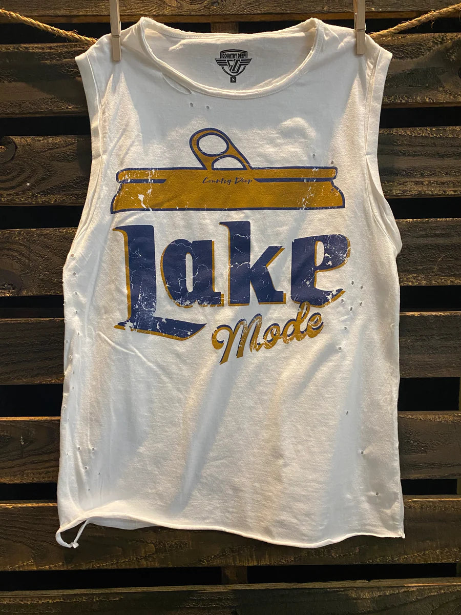 Lake Mode Relaxed Fit distressed Rolled sleeve Muscle top