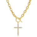 Splendid Iris Large Cross Toggle Necklace, N8268