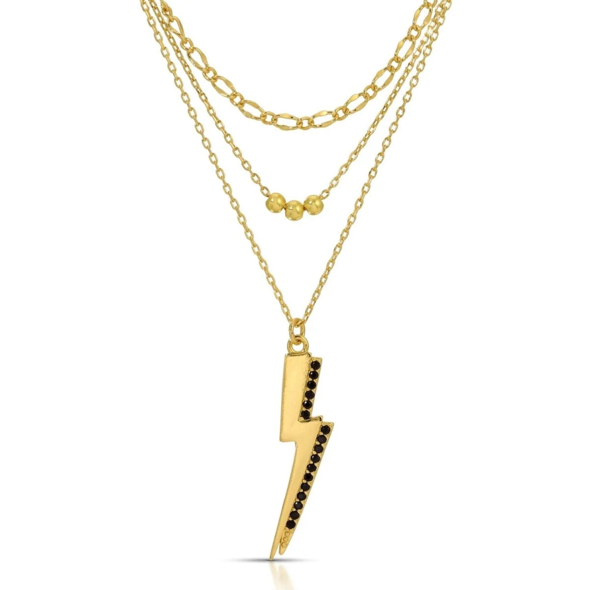 Splendid Iris Layered Lightning Strike Necklace, N8287
