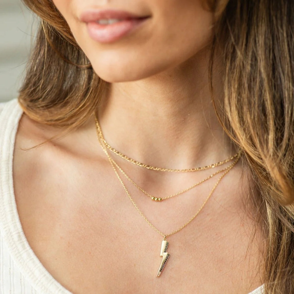Splendid Iris Layered Lightning Strike Necklace, N8287