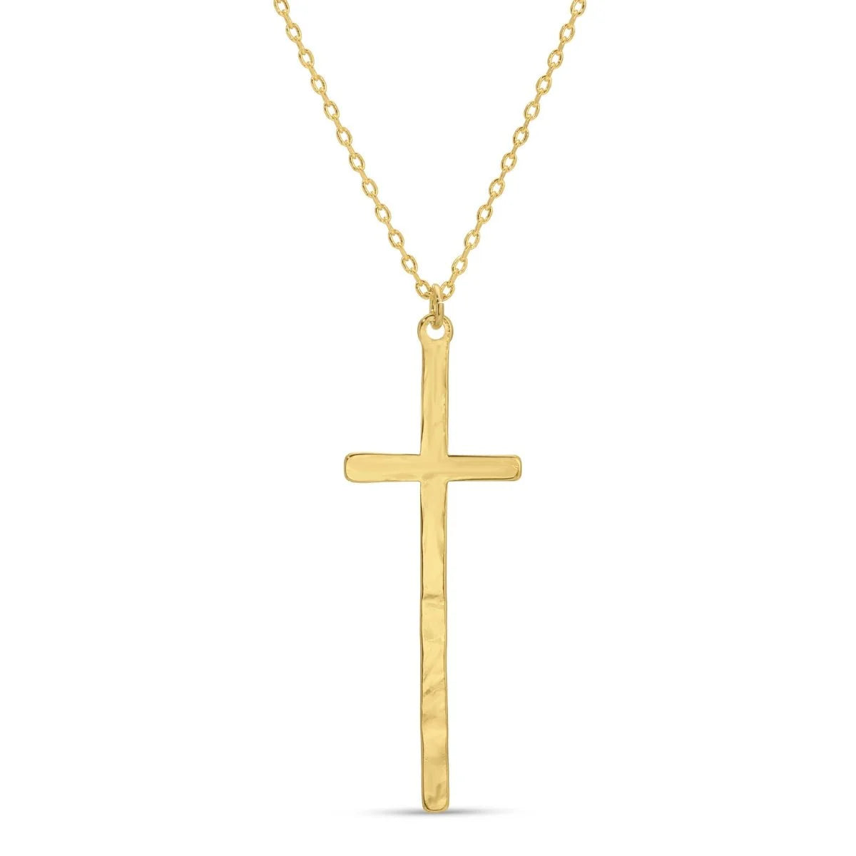 Splendid Iris Gilded Slim Cross Pendant Necklace, N8328