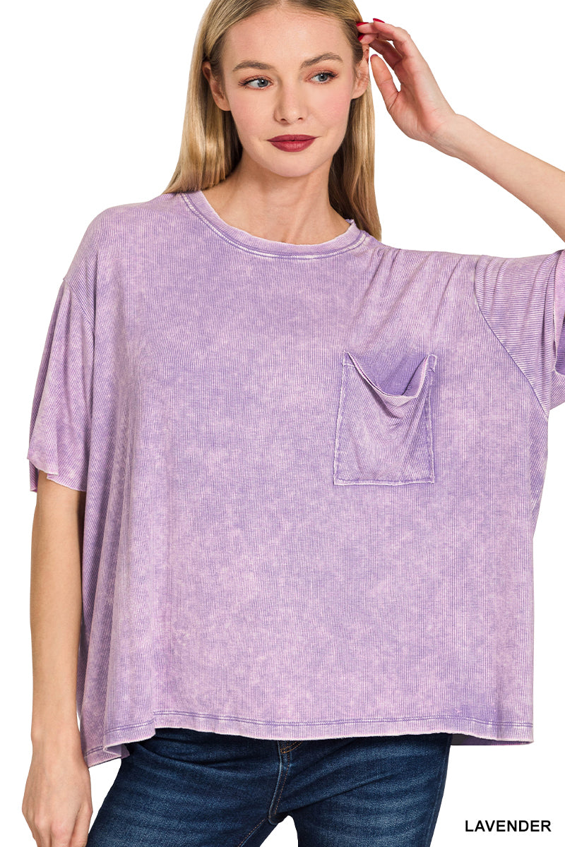 Zenana Cuffed Short Sleeve Top RTW-8494A