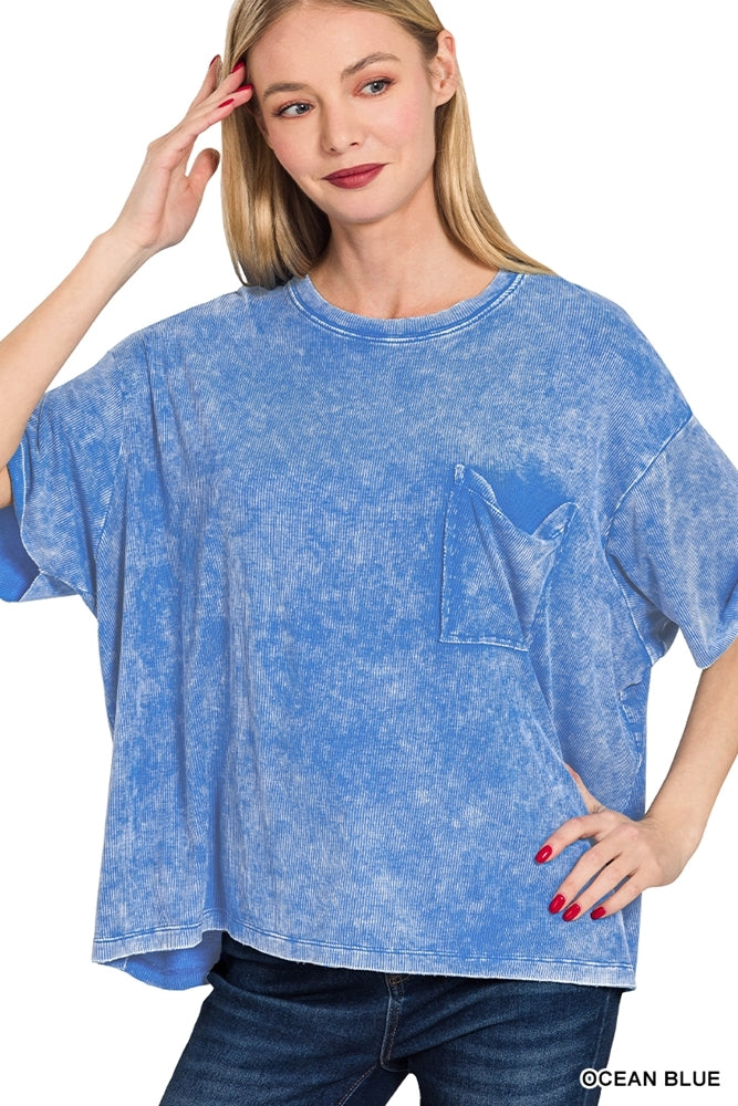 Zenana Cuffed Short Sleeve Top RTW-8494A