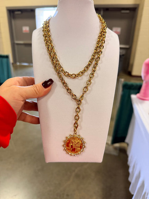 Extra Large Long Coin Necklace