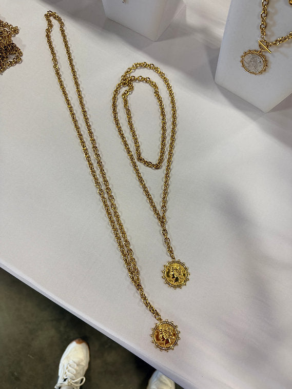 Extra Large Long Coin Necklace