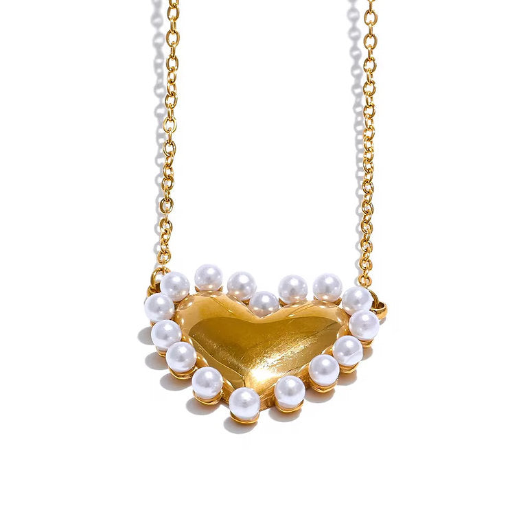 Pearl heart necklace
