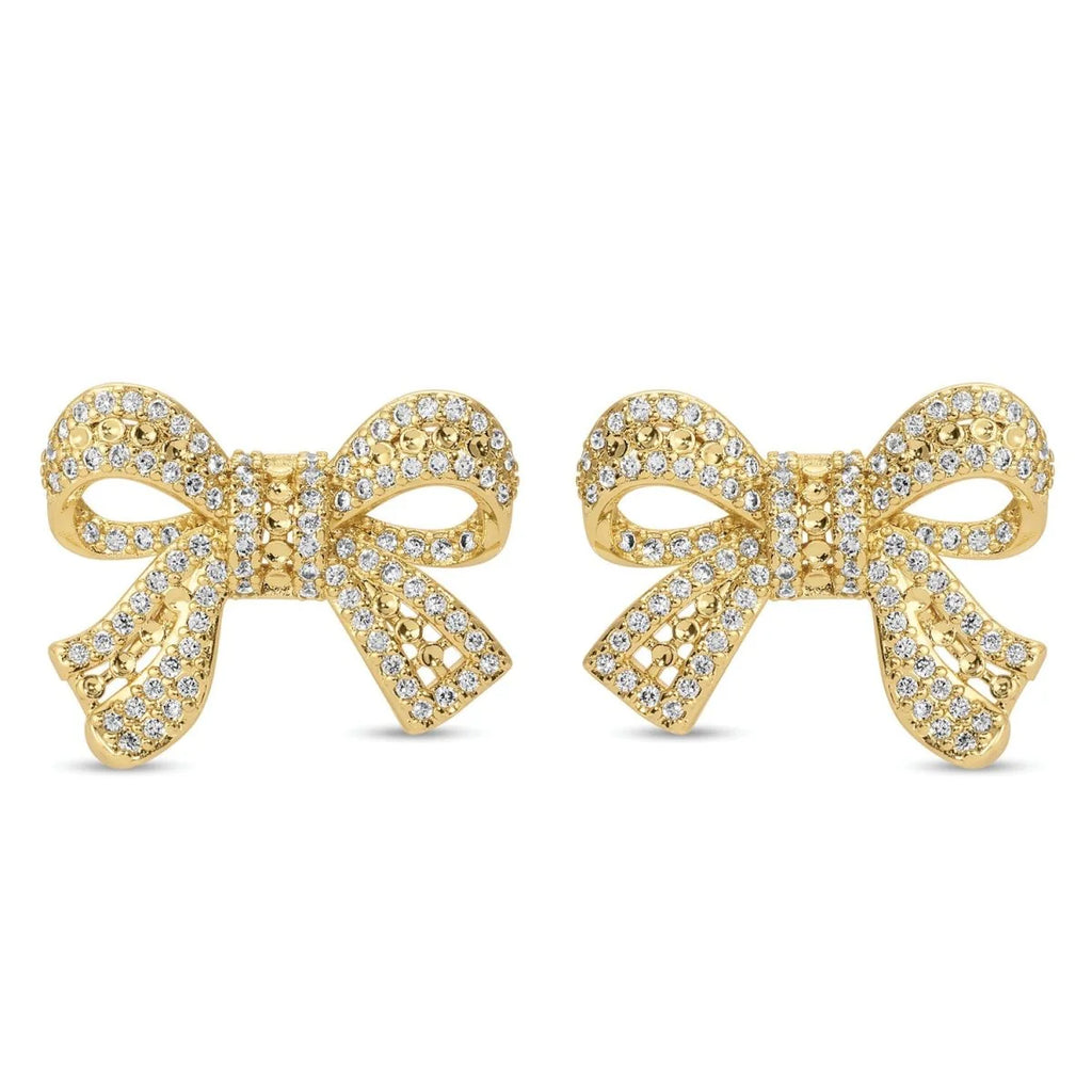 Splendid Iris Large Pavé Bow Stud Earrings, E7848