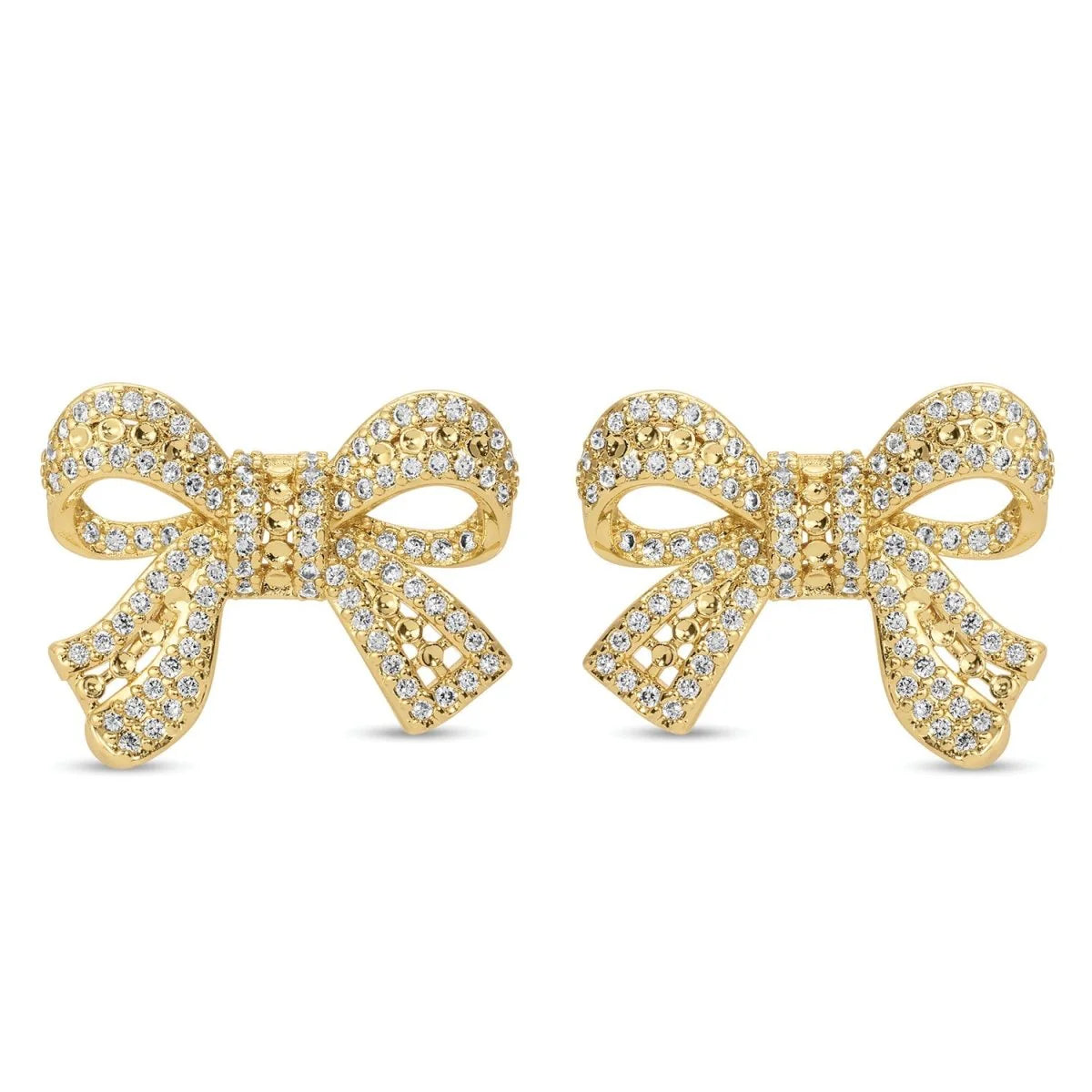 Splendid Iris Large Pavé Bow Stud Earrings, E7848