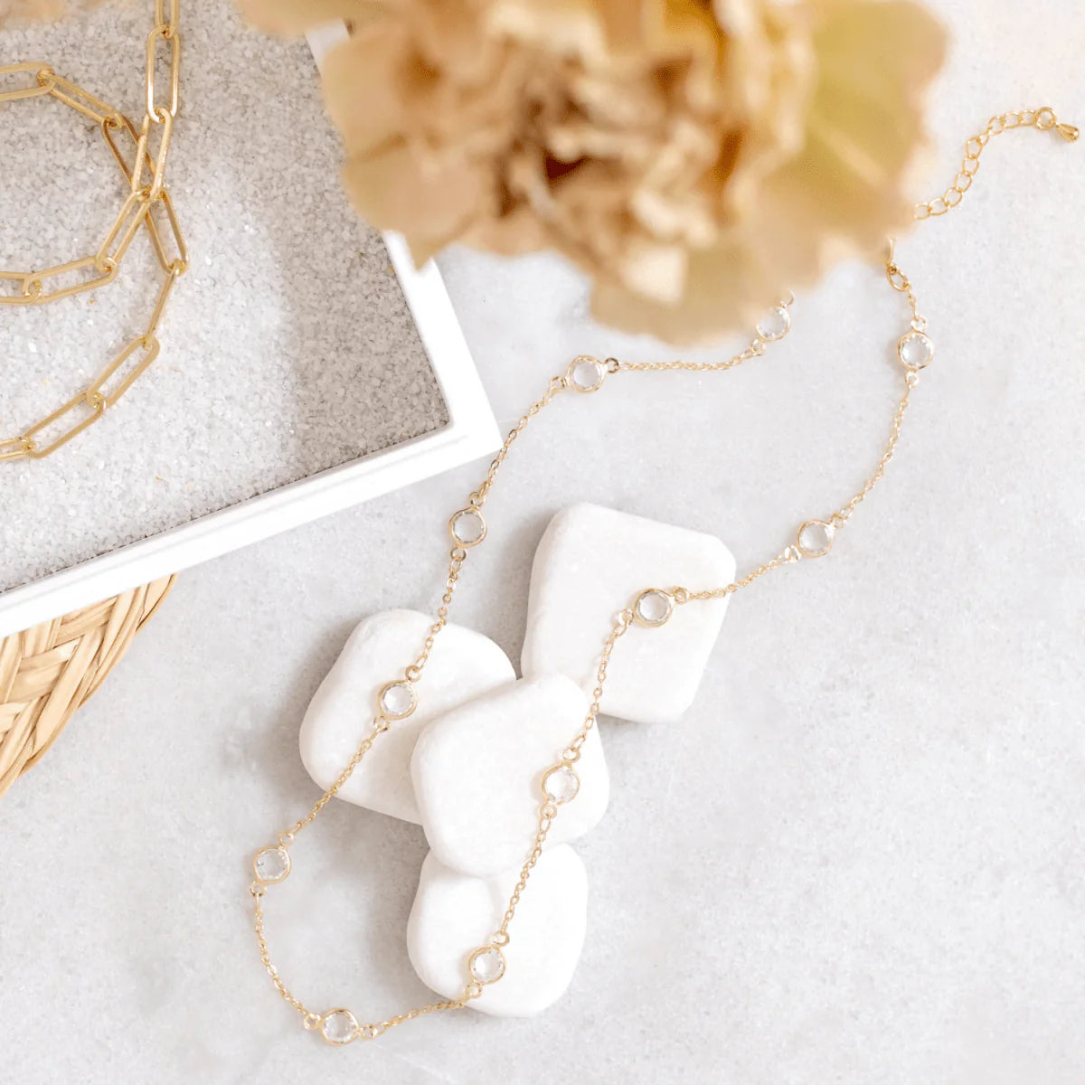 Splendid Iris Crystal Accented Collar Necklace, N7388